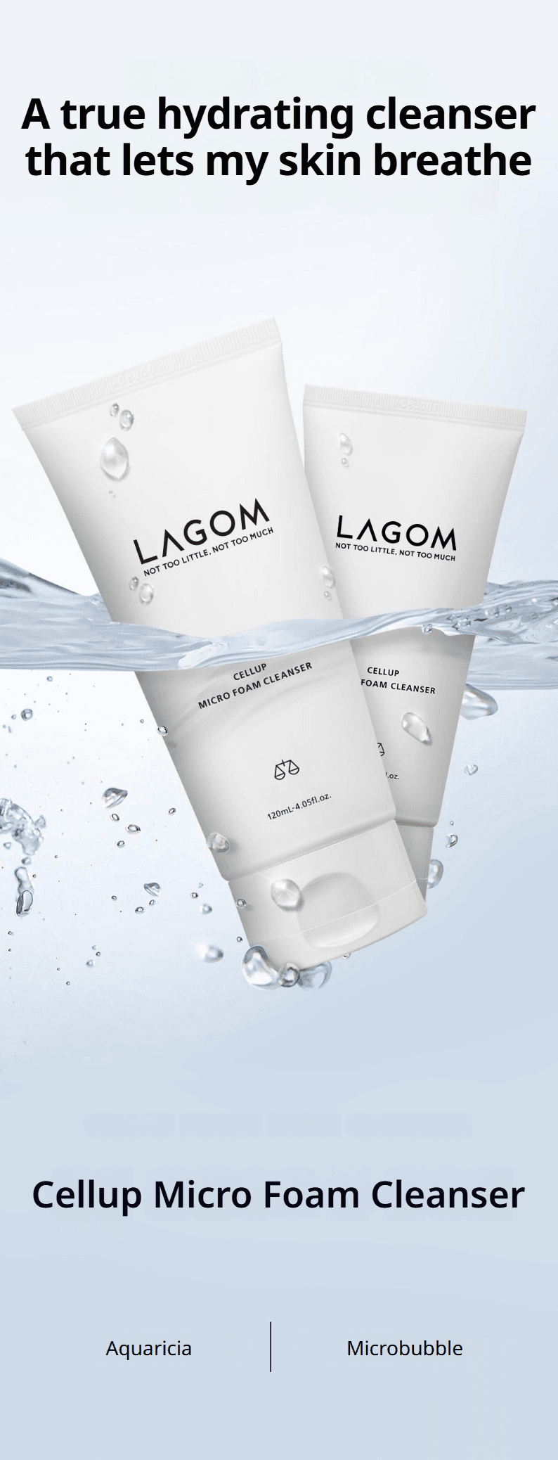 LAGOM Cellup Micro Foam Cleanser 4.05 fl. oz.(120ml) detail 2