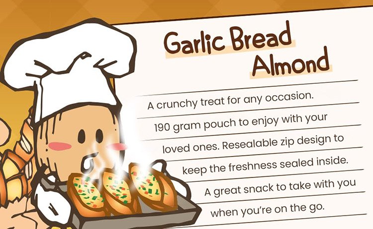HBAF Garlic Bread Almond 4.23 oz.(120g) detail 4