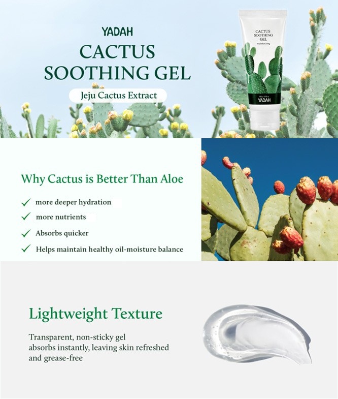 YADAH Cactus Soothing Gel 8.45 fl. oz.(250ml) | OLIVE YOUNG US