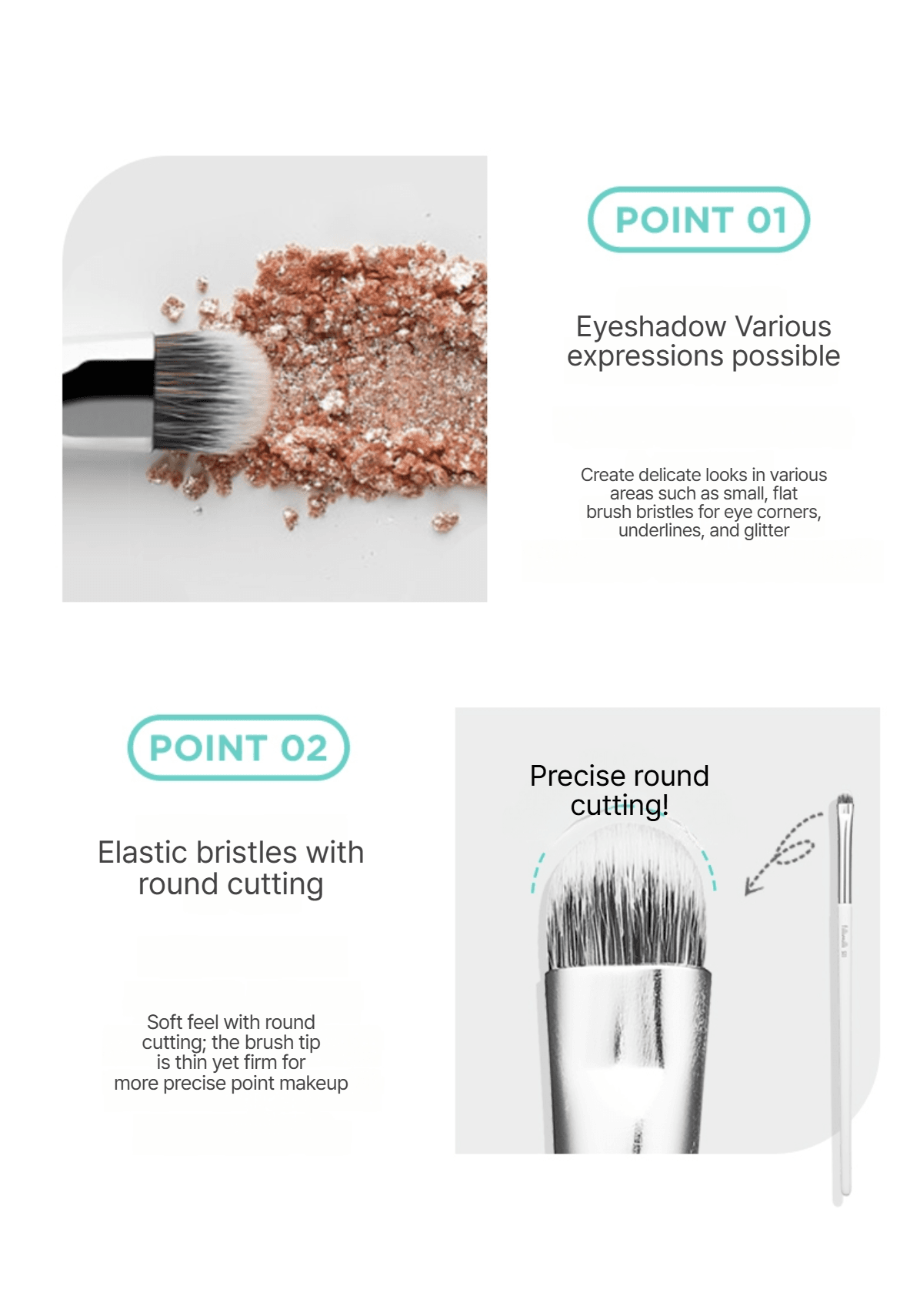 Fillimilli Point Eyeshadow Brush Defining 511 (1ea) detail 3