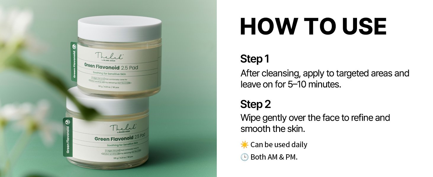 THE LAB by blanc doux Green Flavonoid™ 2.5 Pad 90ea 4.23 oz.(120g) detail 5