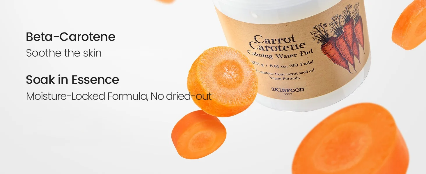 SKINFOOD Carrot Carotene Calming Water Pad 60ea 8.81 oz.(250g) detail 3