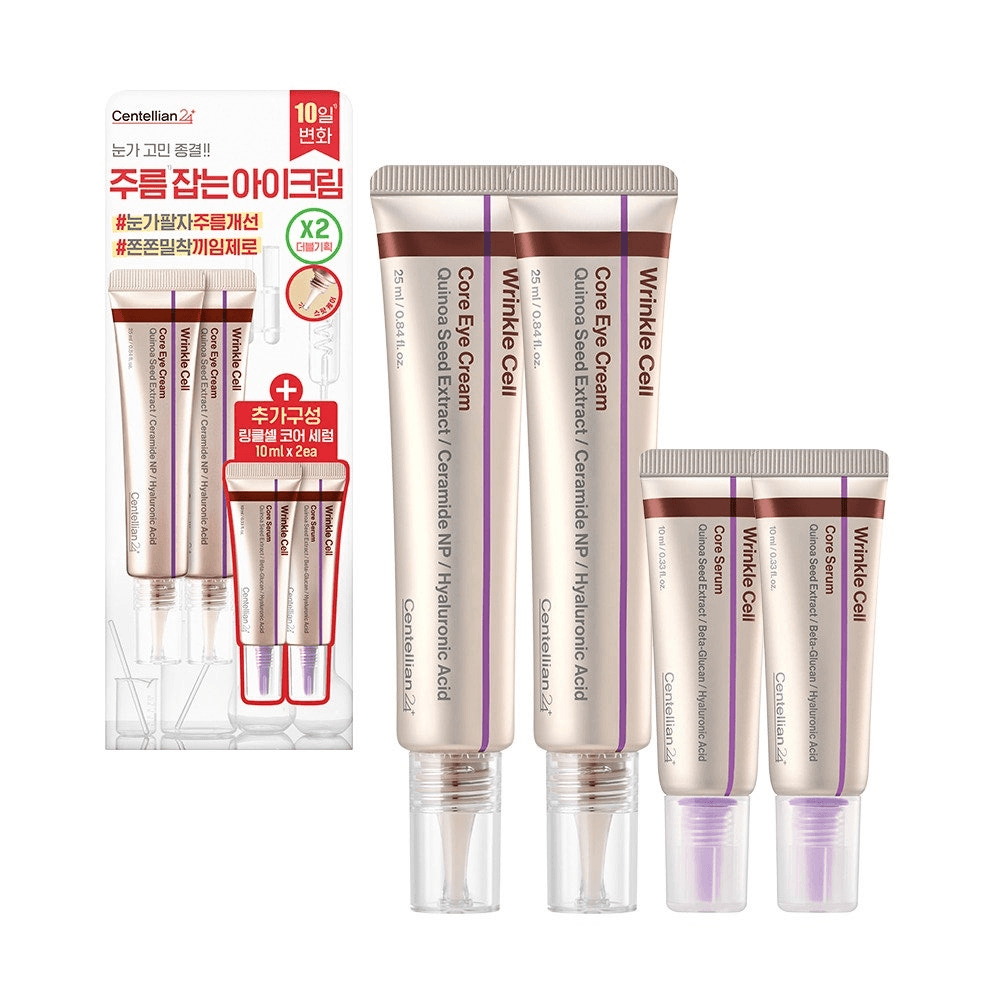 Centellian24 Wrinkle Cell Core Eye Cream 0.84 fl. oz.(25ml) x 2ea + Wrinkle Cell Core Serum 0.33 fl. oz.(10ml) x 2ea Set detail 1