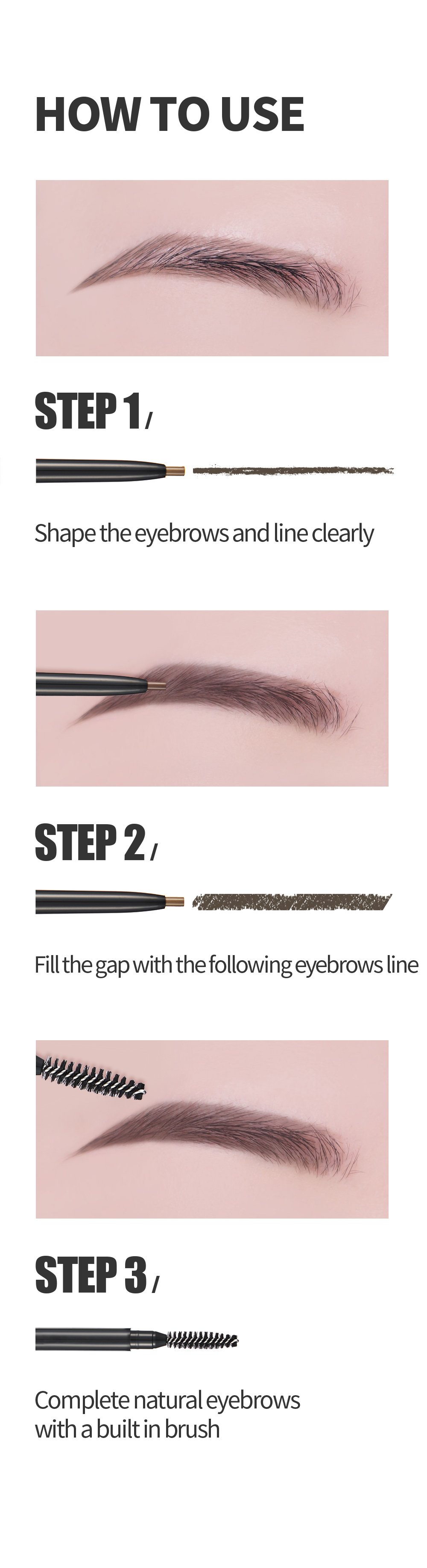[3colors] COSNORI Slim Eyebrow 0.005 oz.(0.13g) detail 8