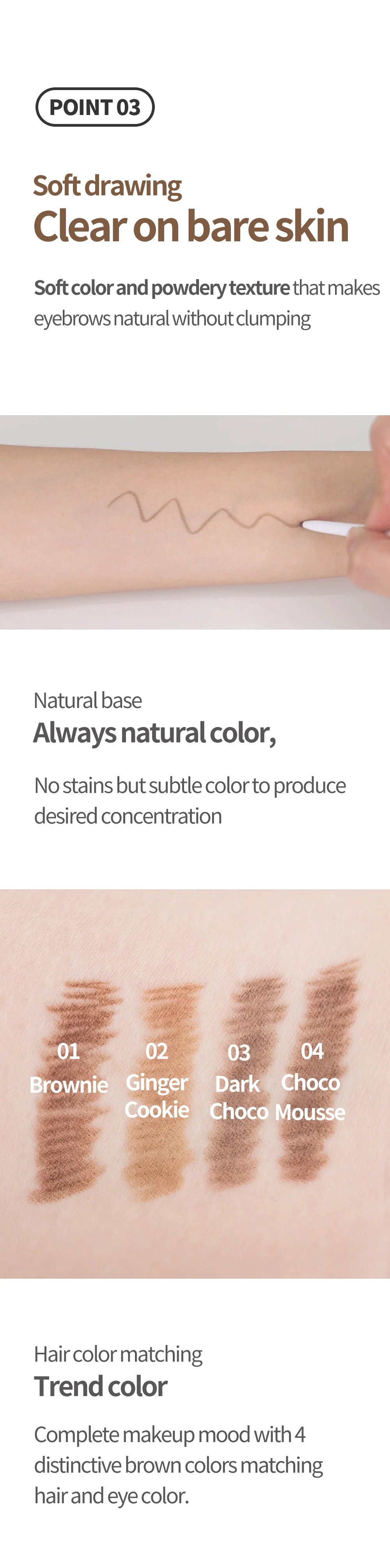 [3colors] COSNORI Slim Eyebrow 0.005 oz.(0.13g) detail 5