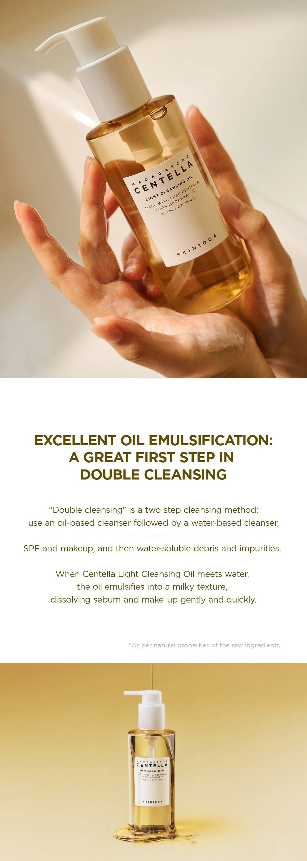 SKIN1004 Madagascar Centella Light Cleansing Oil 6.76 fl. oz.(200ml) detail 2