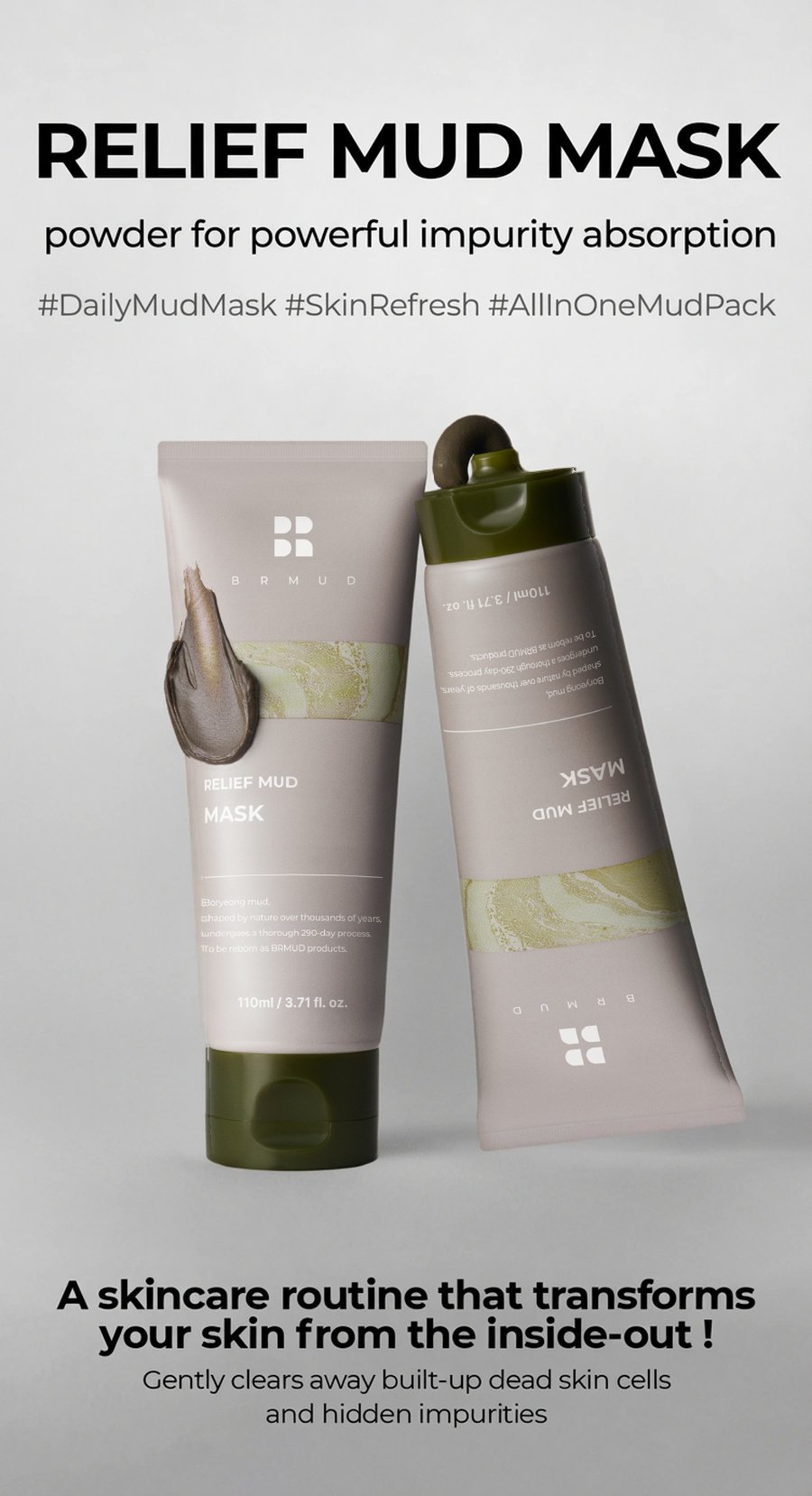 BRMUD Relief Mud Mask 3.71 fl. oz.(110ml) detail 1