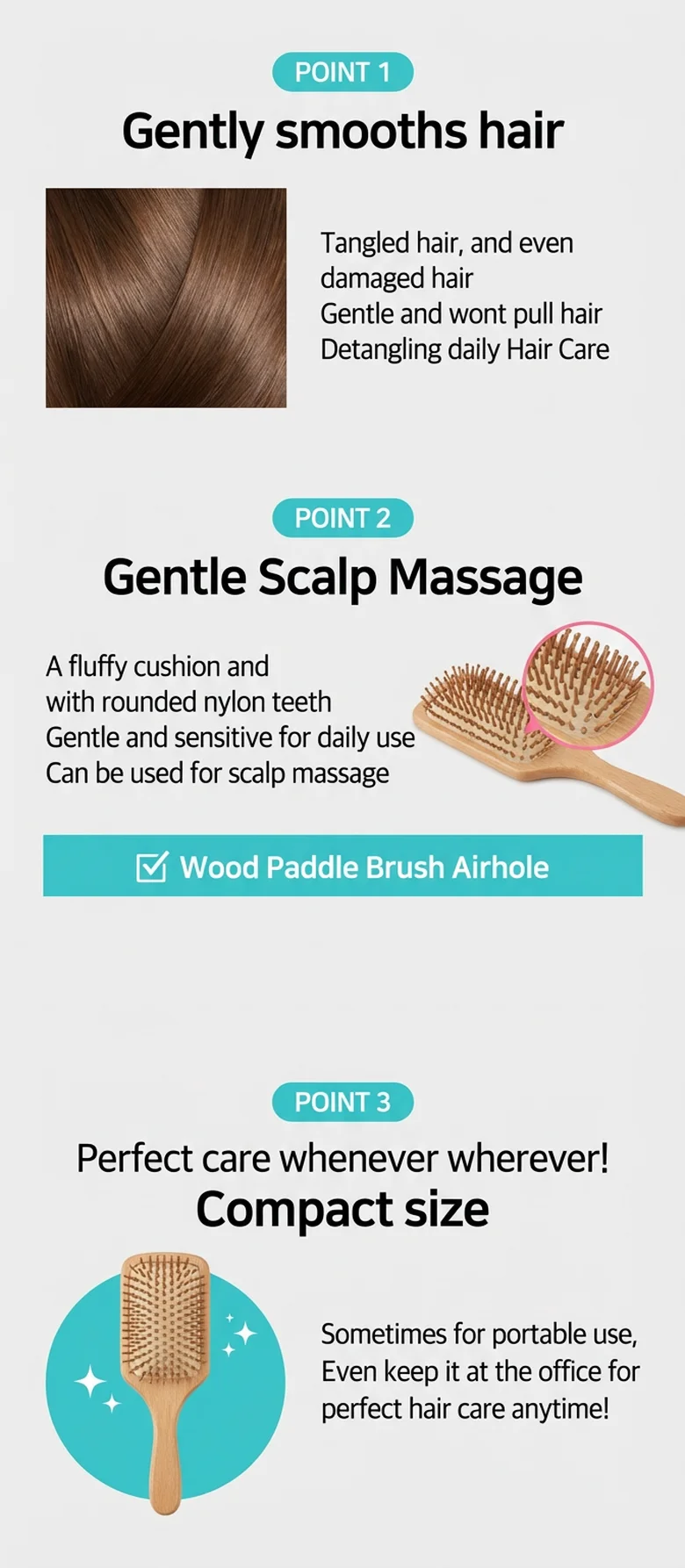Fillimilli Wood Paddle Brush S (1ea) detail 2
