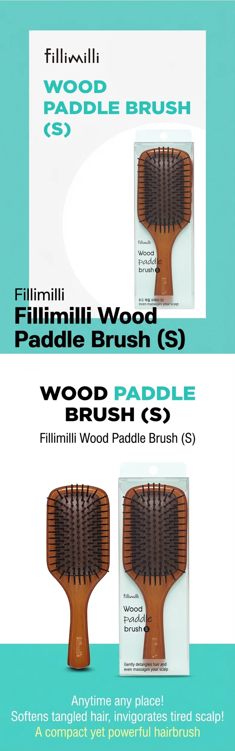 Fillimilli Wood Paddle Brush S (1ea) detail 2