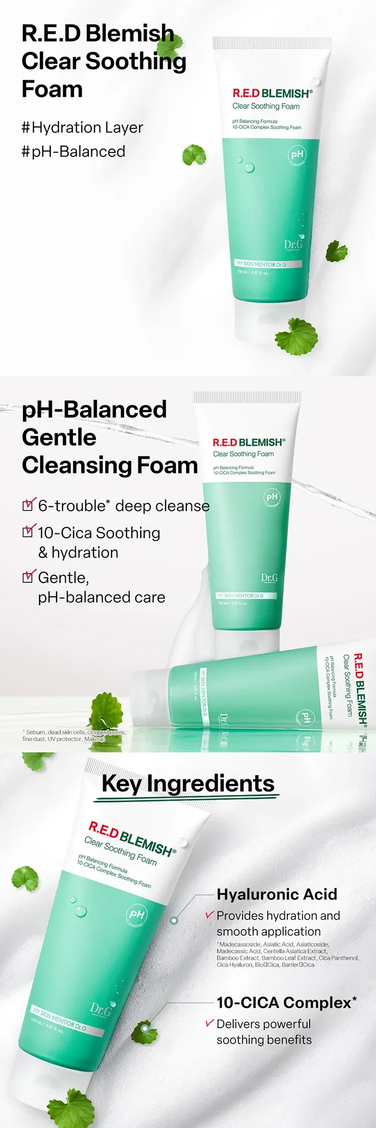 Dr.G Ph Cleansing R.E.D Blemish Clear Soothing Foam Duo Set 5.07