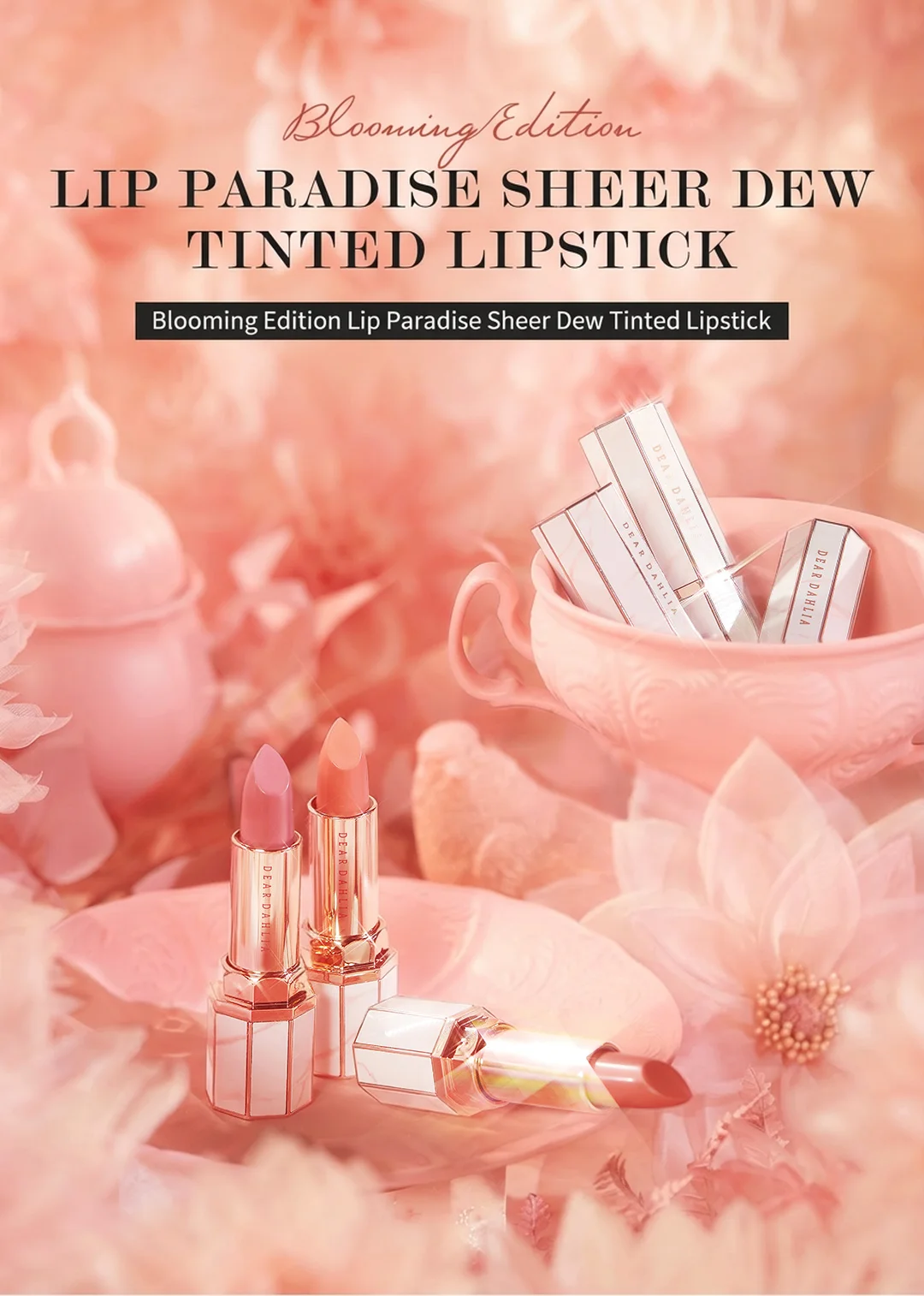 [3colors] DEAR DAHLIA Blooming Edition Sheer Dew Tinted Lipstick 0.11 oz.(3.4g) detail 1