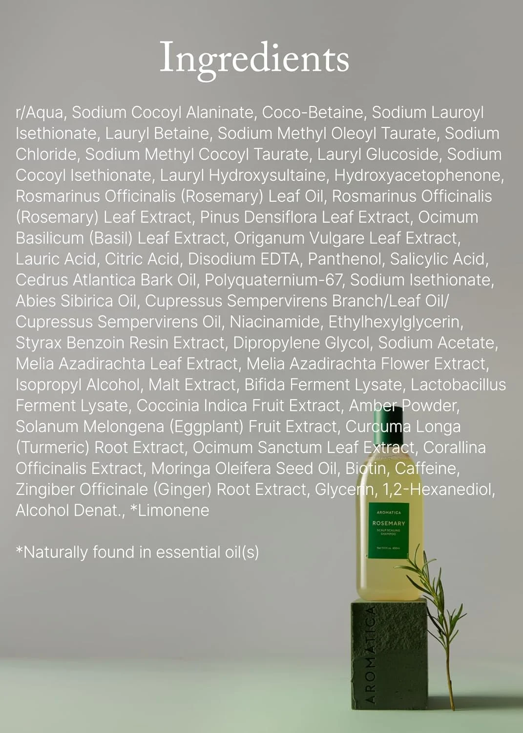 AROMATICA Rosemary Scalp Scaling Shampoo 13.5 fl. oz.(400ml) detail 4