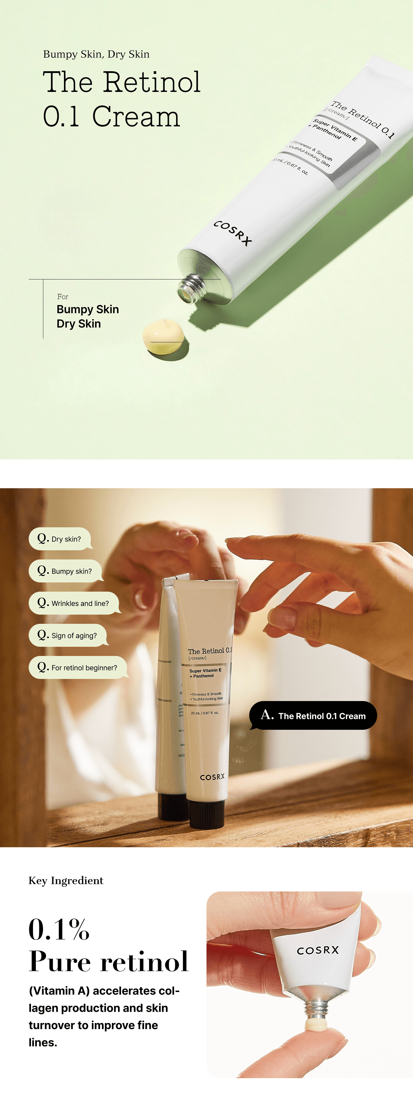 COSRX The Retinol 0.1 Cream 0.67 fl. oz.(20ml) detail 1
