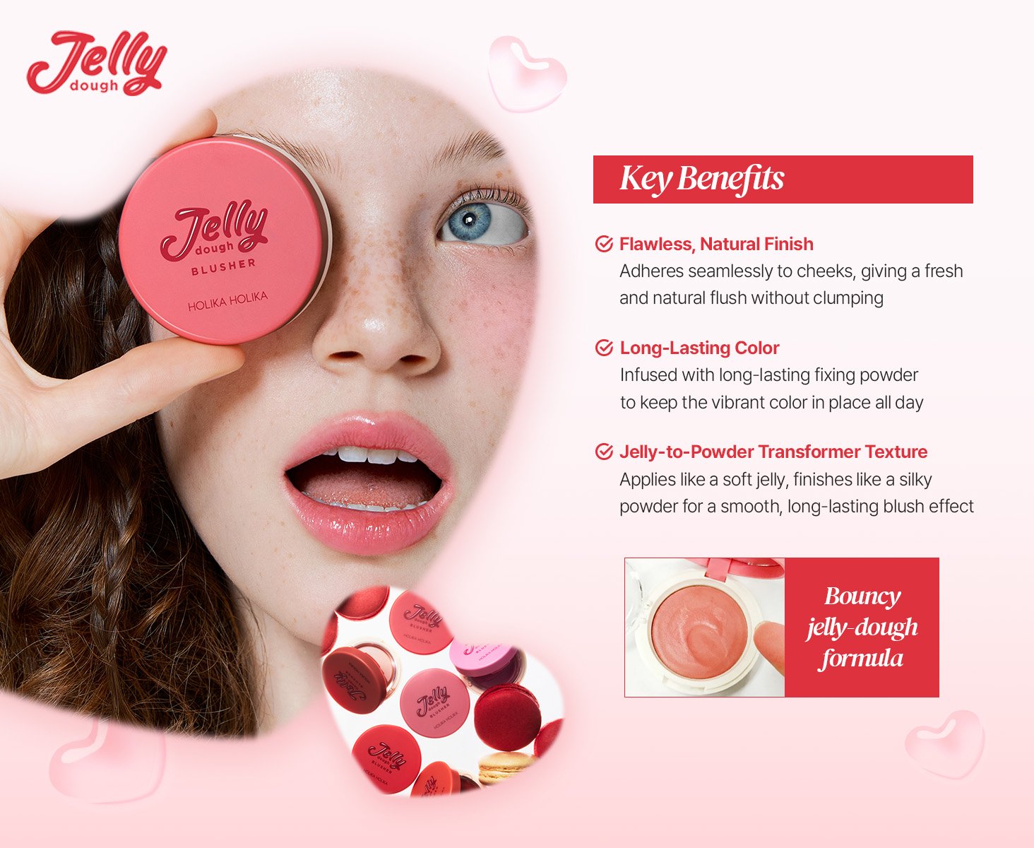 [6colors] Holika Holika Jelly Dough Blusher 0.14 oz.(4.2g) detail 2