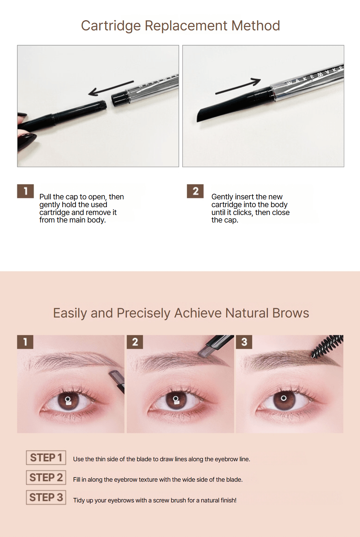 [7colors] WAKE MAKE Hard Brow Pencil 1+1 Special Set 0.016 oz.(0.25g) detail 5