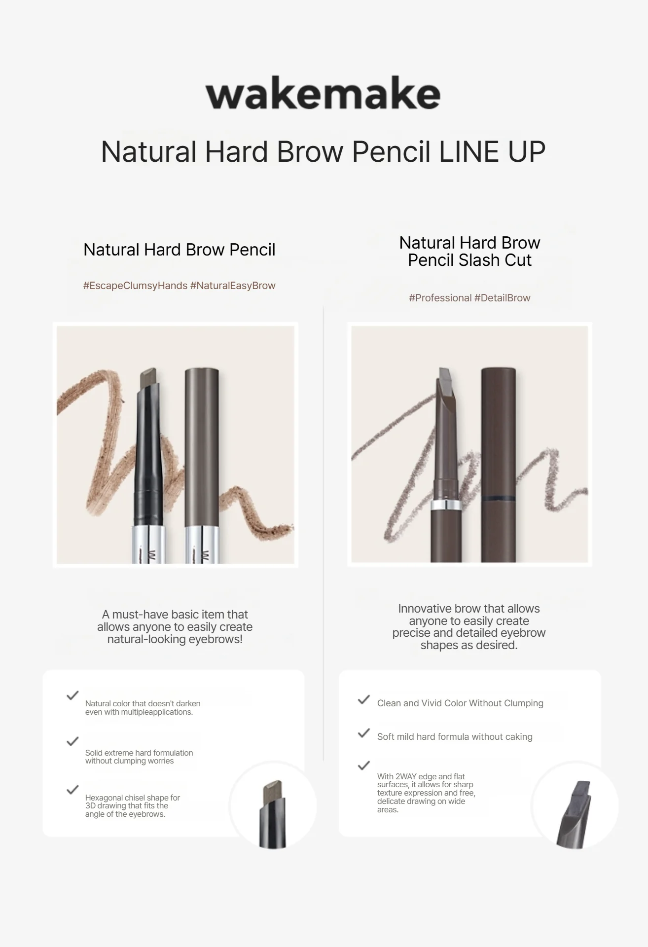 [7colors] WAKE MAKE Hard Brow Pencil 1+1 Special Set 0.016 oz.(0.25g) detail 9