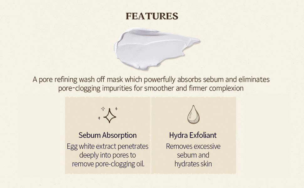 SKINFOOD Egg White Pore Mask 4.23 oz.(120g) detail 2