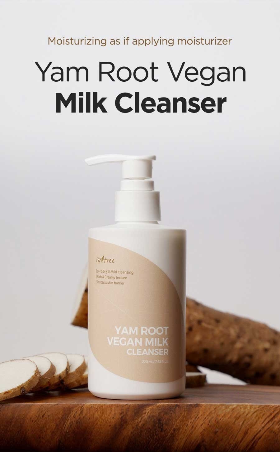 Isntree Yam Root Vegan Milk Cleanser 7.43 fl. oz.(220ml) detail 1