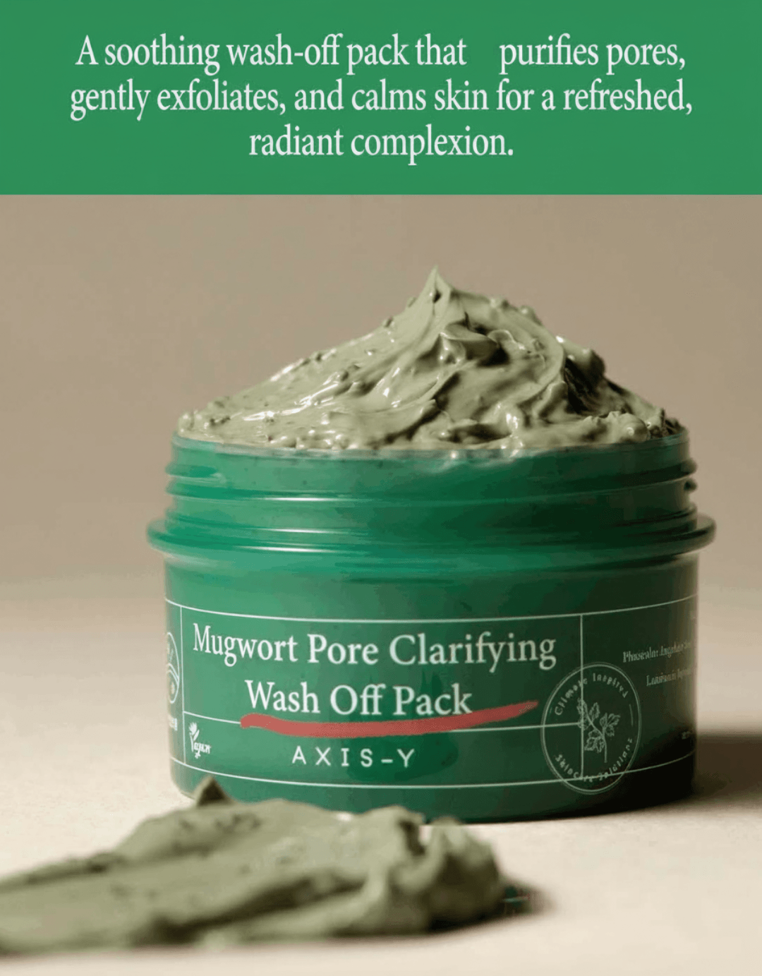 AXIS-Y Mugwort Pore Clairfying Wash Off Pack 3.4 fl. oz.(100ml) detail 2