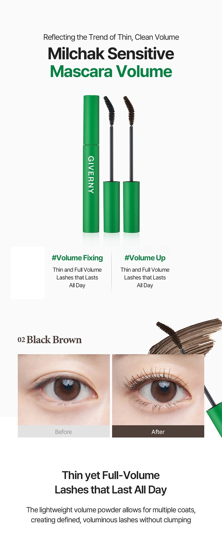 [2colors] Giverny Milchak Sensitive Mascara Volume 0.19 oz.(5.5g) detail 2