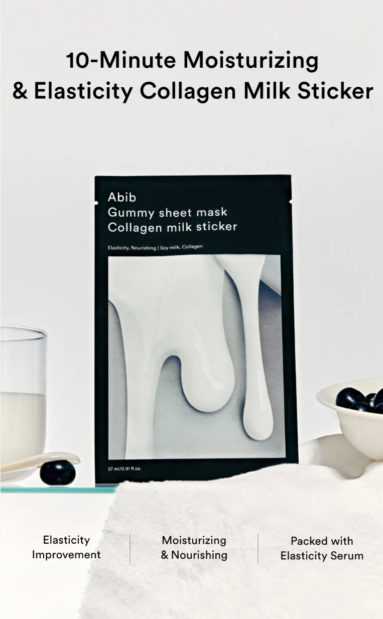 Abib Gummy Sheet Mask Collagen Milk Sticker 0.91 fl. oz.(27ml) detail 5