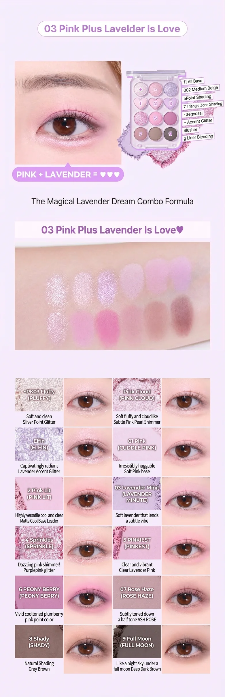 [4colors] COLORGRAM Pin Point Eyeshadow Palette detail 4