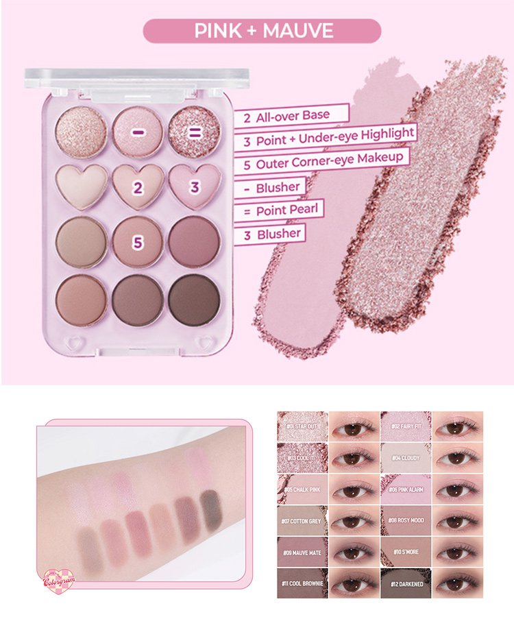 [4colors] COLORGRAM Pin Point Eyeshadow Palette detail 4