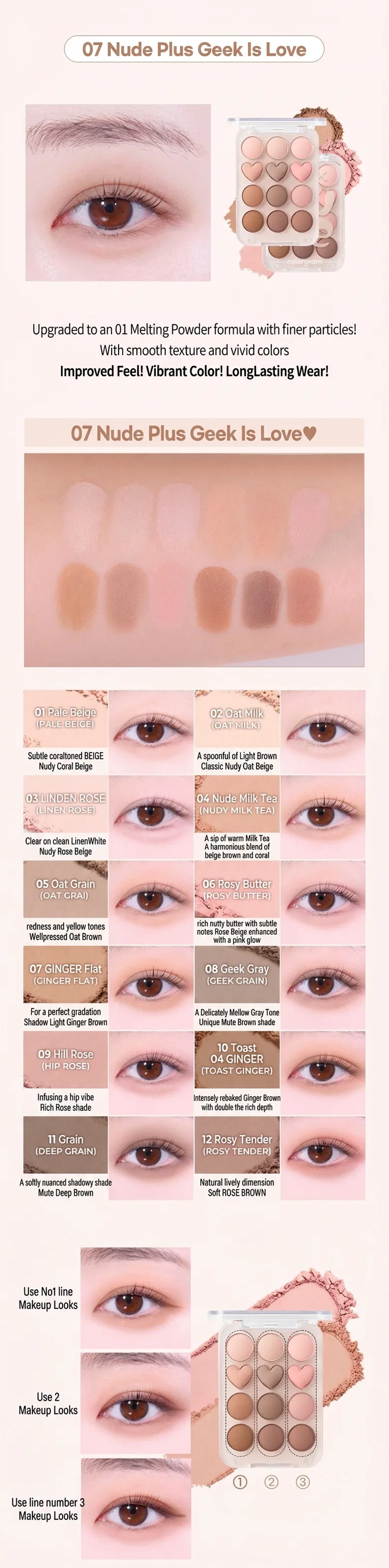 [4colors] COLORGRAM Pin Point Eyeshadow Palette detail 9
