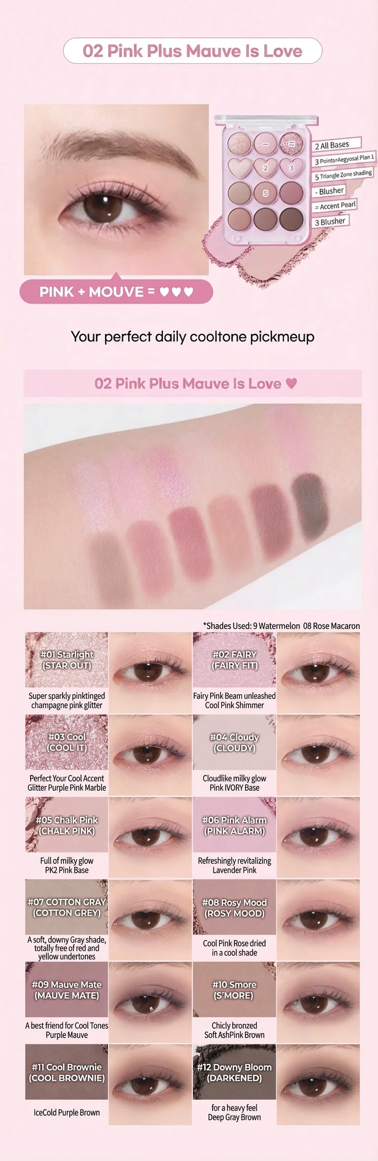 [4colors] COLORGRAM Pin Point Eyeshadow Palette detail 3