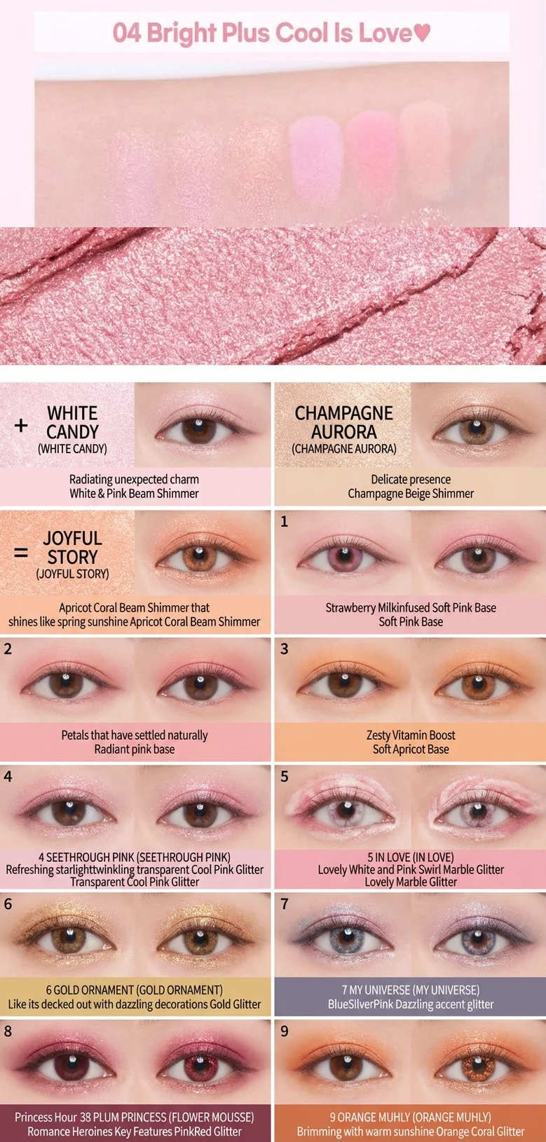 [4colors] COLORGRAM Pin Point Eyeshadow Palette detail 6