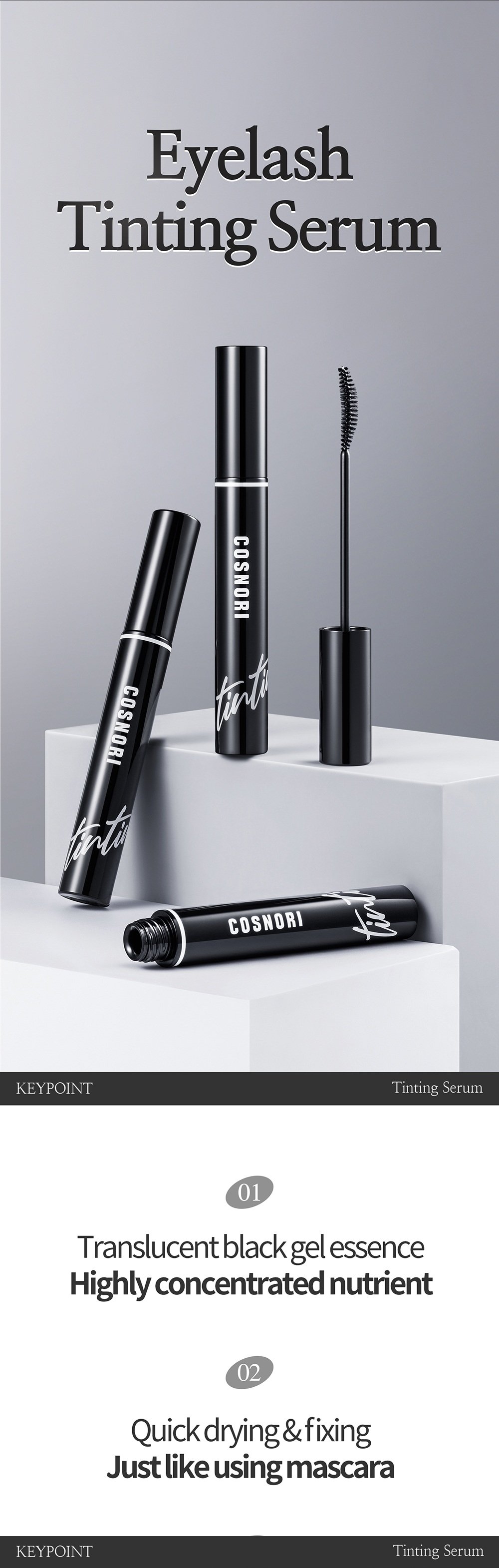 COSNORI Eyelash Tinting Serum 01 Deep Black 0.3 fl. oz.(9g) detail 2