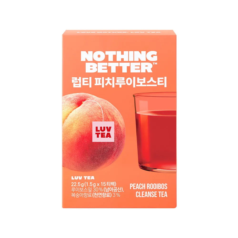 NOTHING BETTER Luv Tea Peach Rooibos Tea 15ea 0.79 oz.(22.5g)