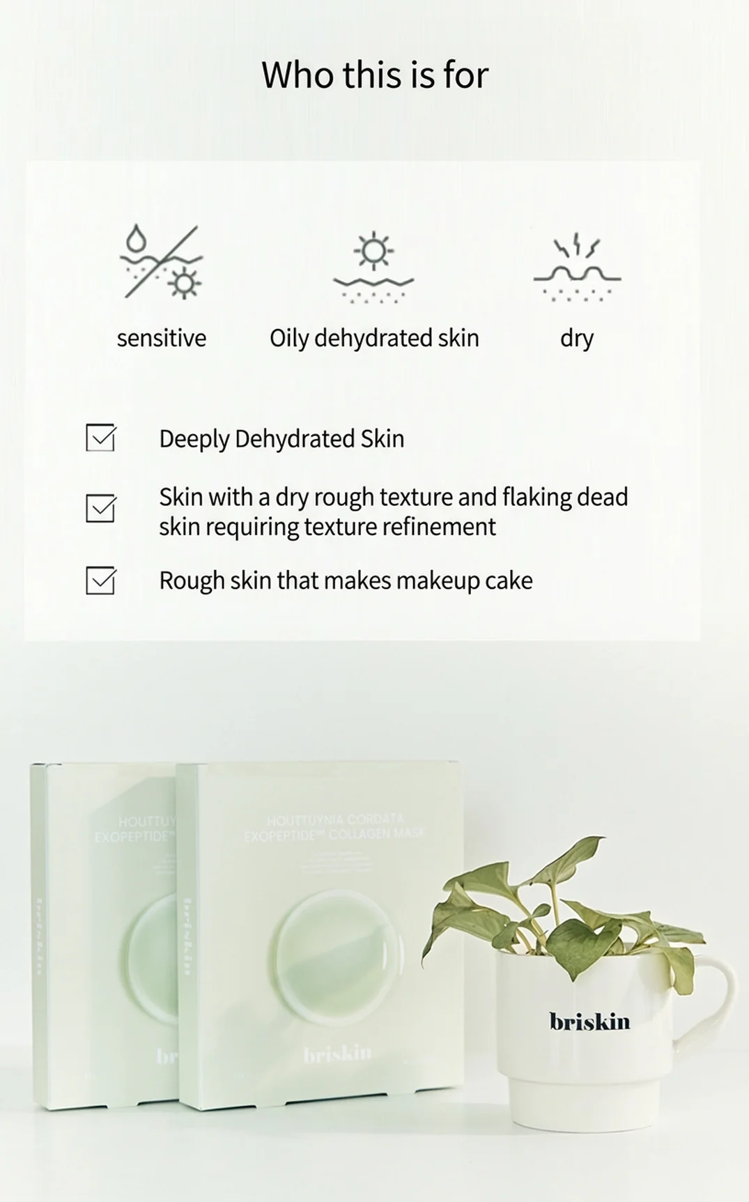 briskin Houttuynia Cordata Exopeptide™ Collagen Mask 1.41 oz.(40g) detail 10