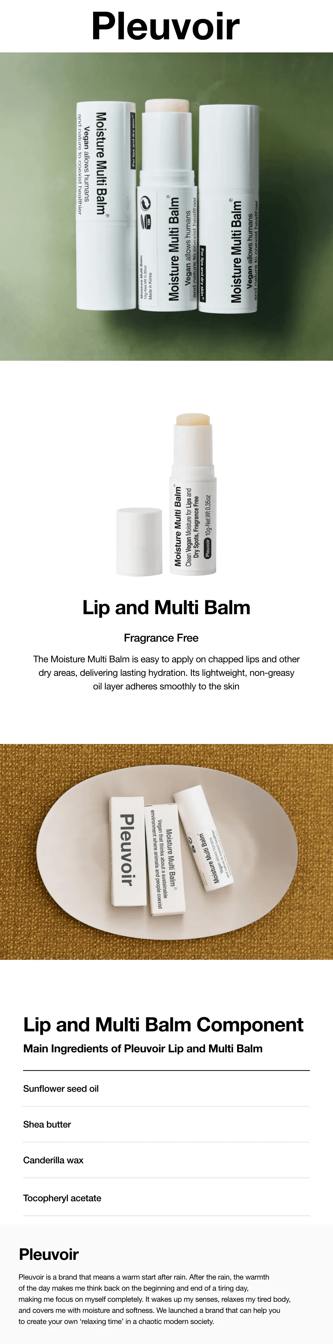 Pleuvoir Lip And Multi Balm 0.35 fl. oz.(10g) detail 1