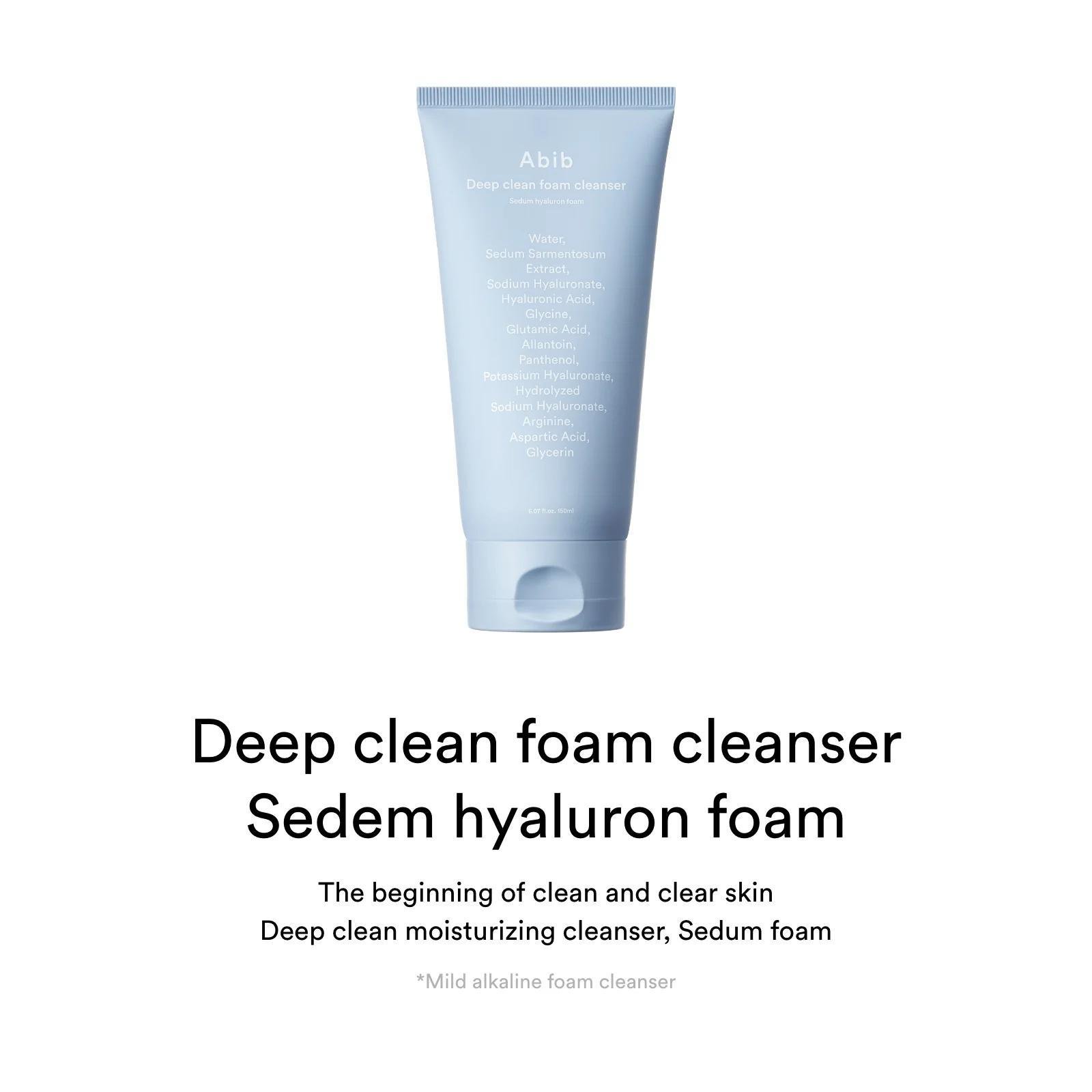 Abib Deep Clean Foam Cleanser Sedum Hyaluron Foam 5.07 fl. oz.(150ml) detail 1