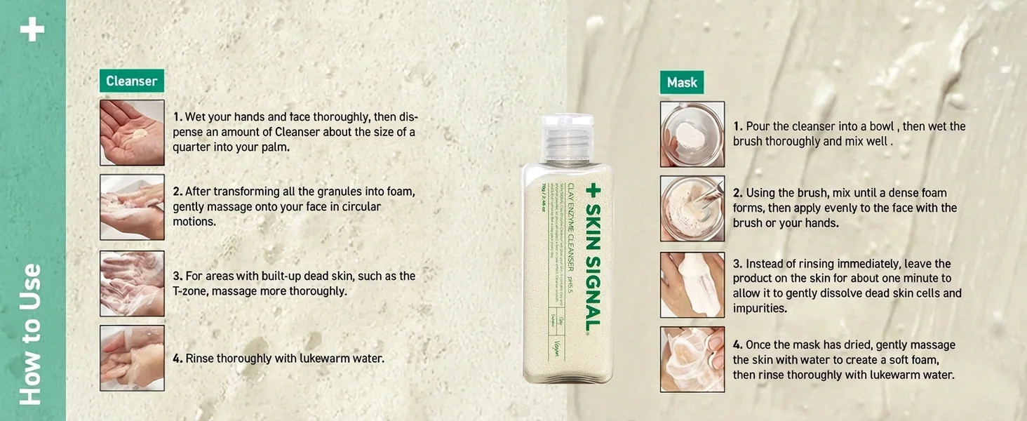 SKIN SIGNAL Pink Clay Enzyme Cleanser 2.46 oz.(70g) detail 7
