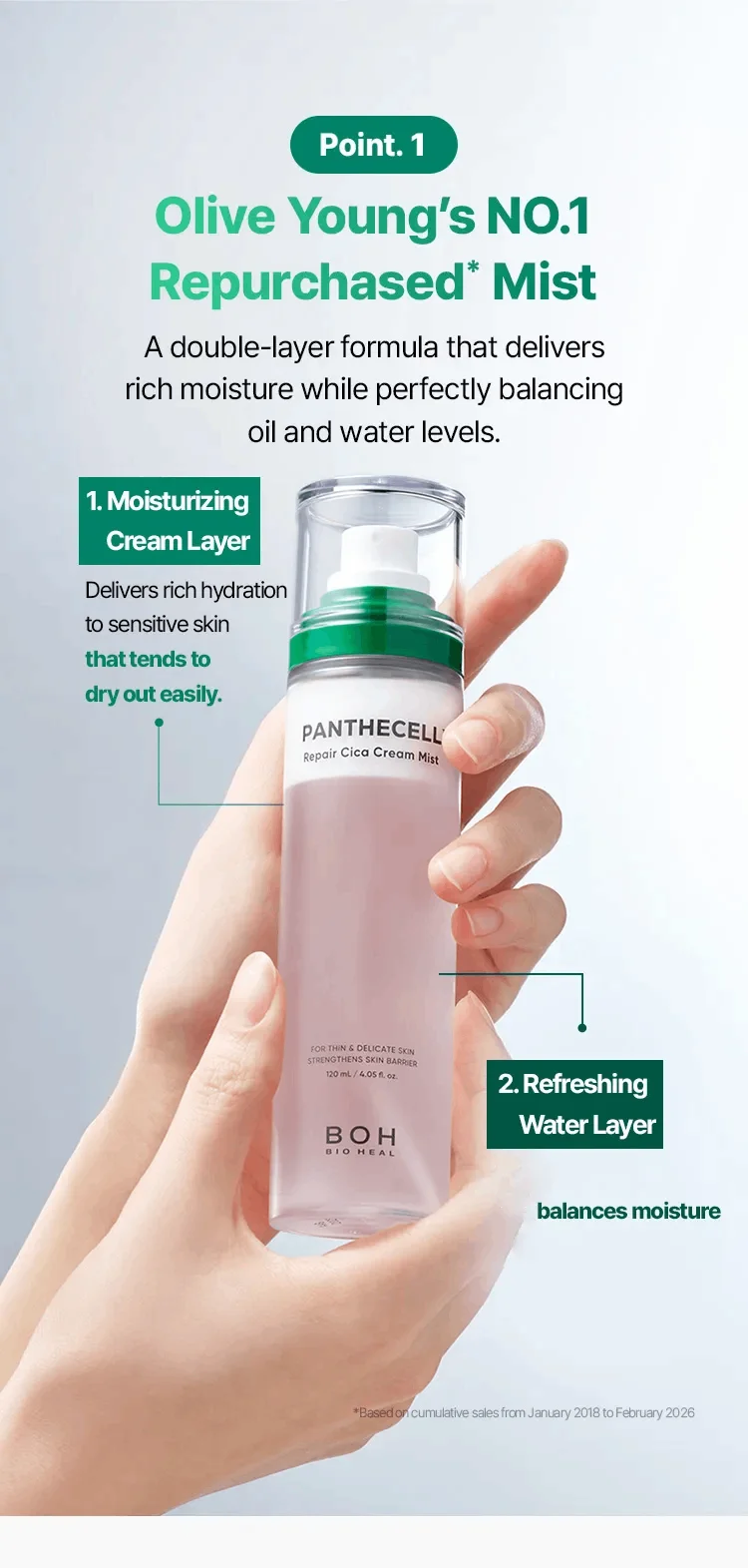 BIOHEAL BOH Panthecell Repair Cica Cream Mist 4.05 fl. oz.(120ml) detail 3