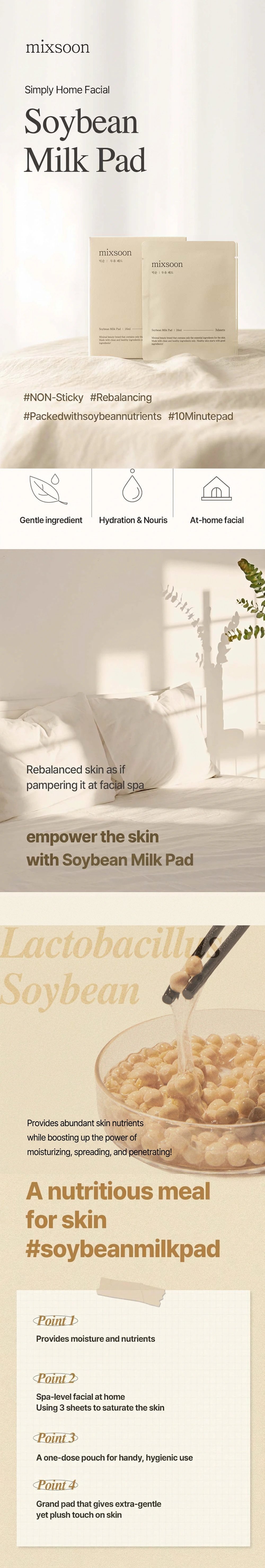 mixsoon Soybean Milk Pad 0.54 fl. oz.(16ml) x 10ea (30 sheets) detail 1