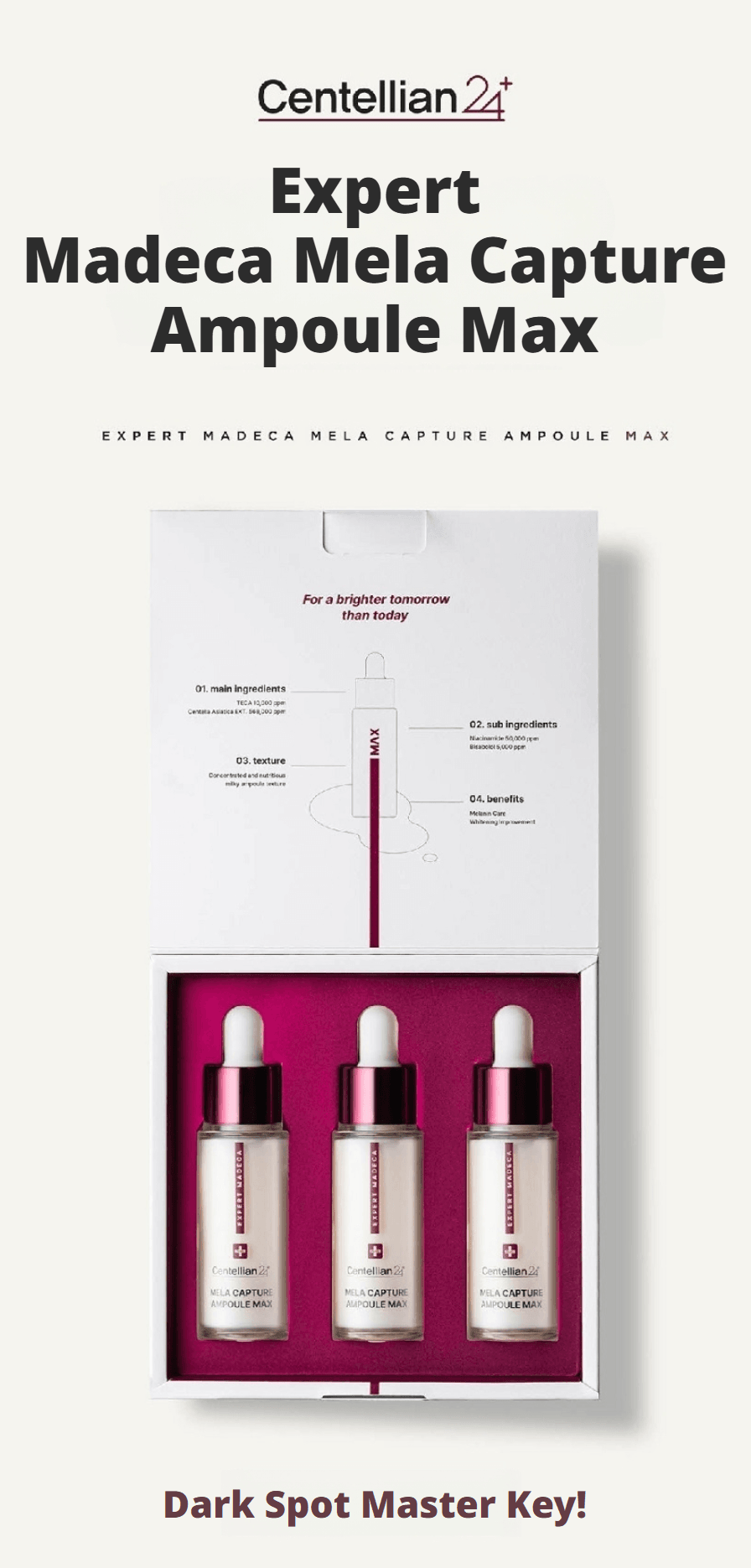 Centellian24 Expert Madeca Mela Capture Ampoule Max Set 0.5 fl. oz.(15ml) x 2ea (+ 0.03 fl. oz.(1ml) x 3ea) detail 1