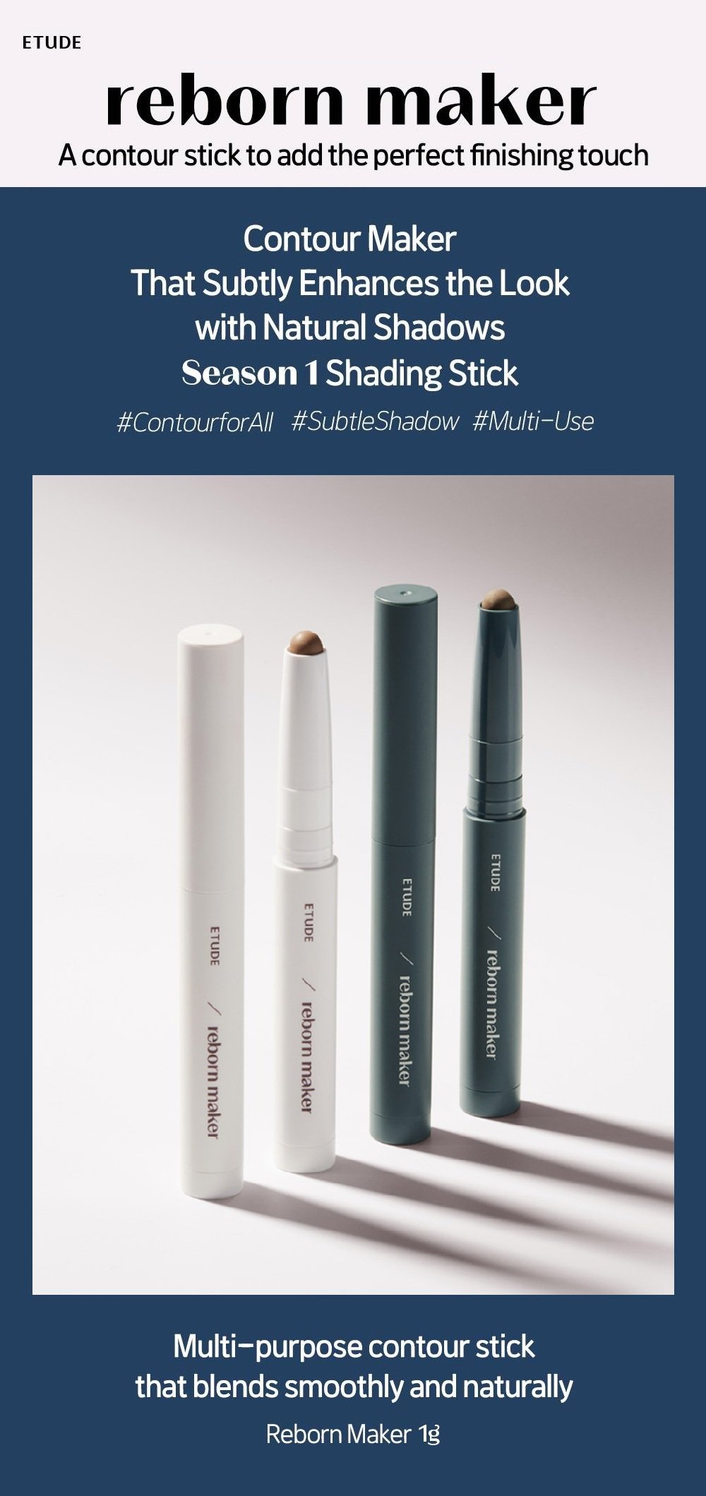 [2colors] ETUDE Reborn Maker Contour Stick 0.03 oz.(1g) detail 1