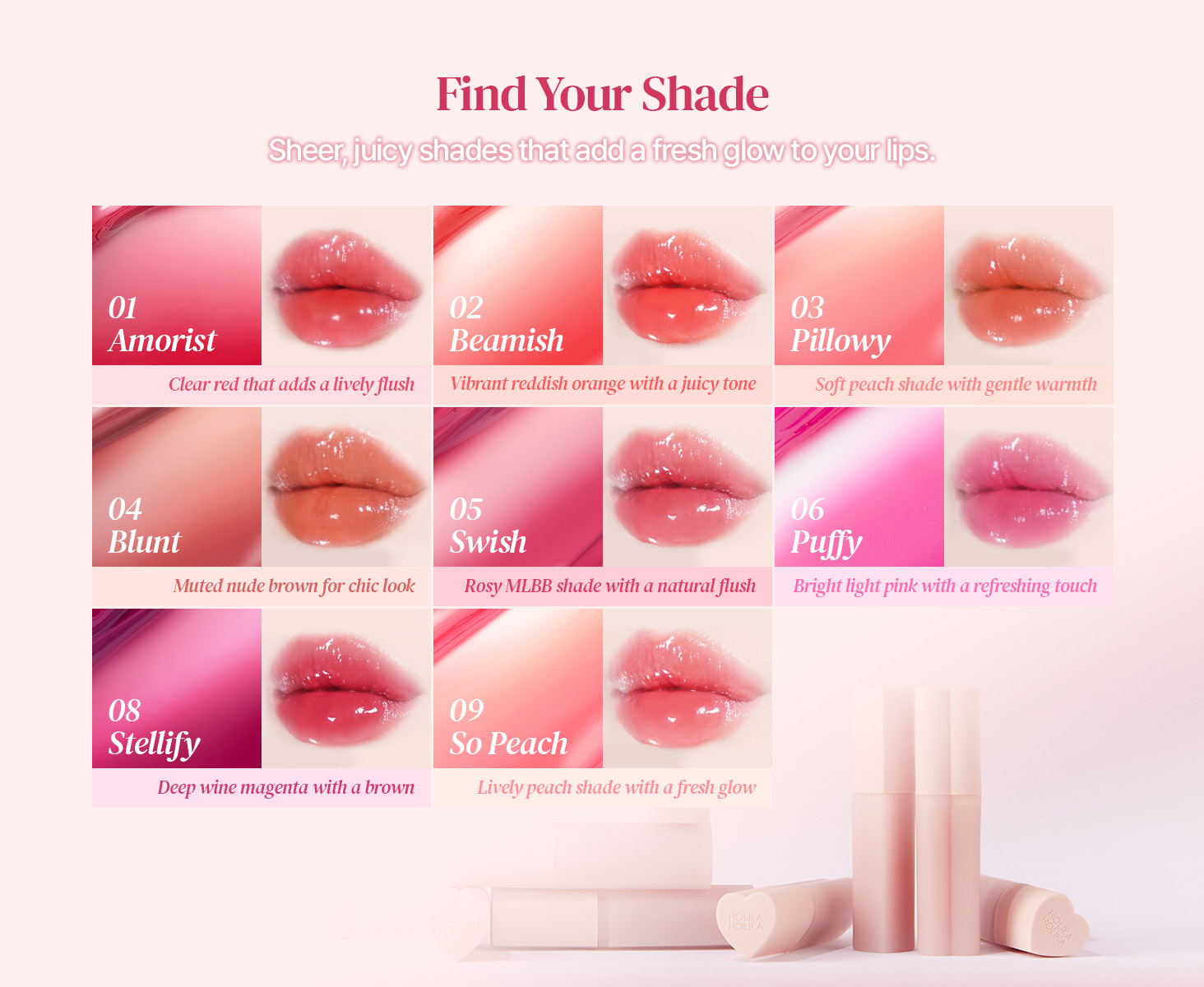 8colors] Holika Holika Heart Crush Bare Glaze Tint 0.10 oz.(3g