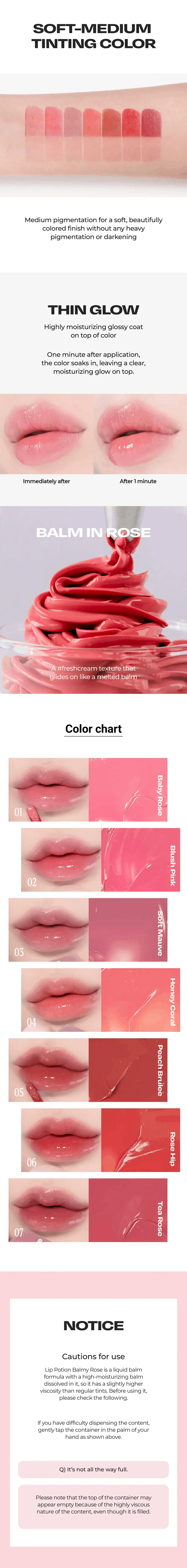 [10colors] alternativestereo Lip Potion Balmy Rose 0.3 fl. oz.(9ml) detail 2