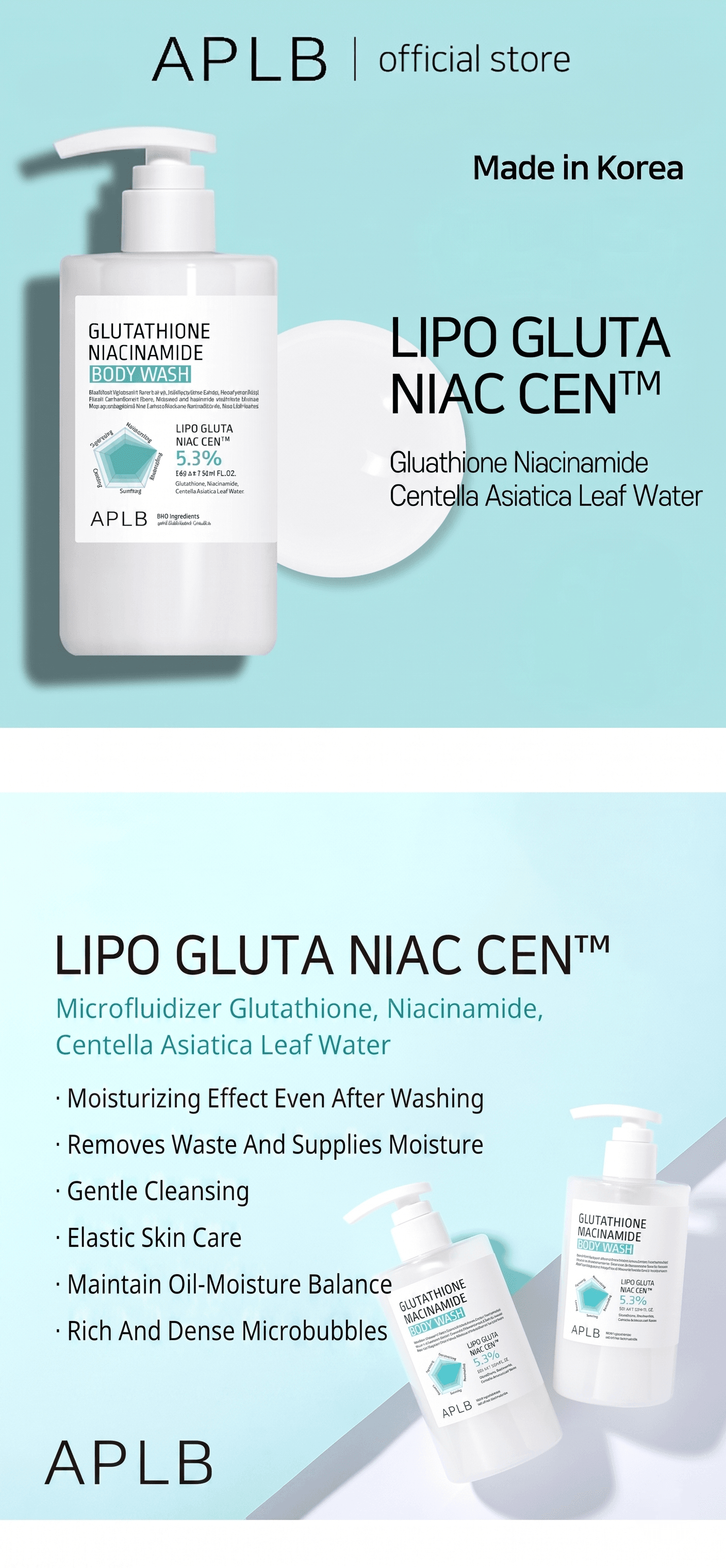APLB Glutathione Niacinamide Body Wash 10.14 fl. oz.(300ml) detail 3