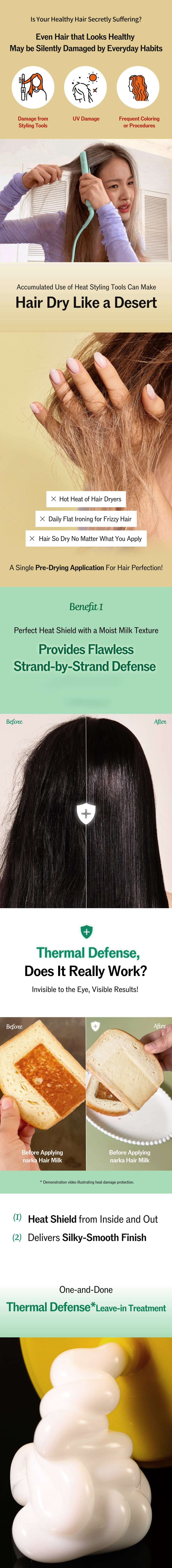 narka Core Rebuild Straight Sleek Hair Milk 5.07 fl. oz.(150ml) detail 2