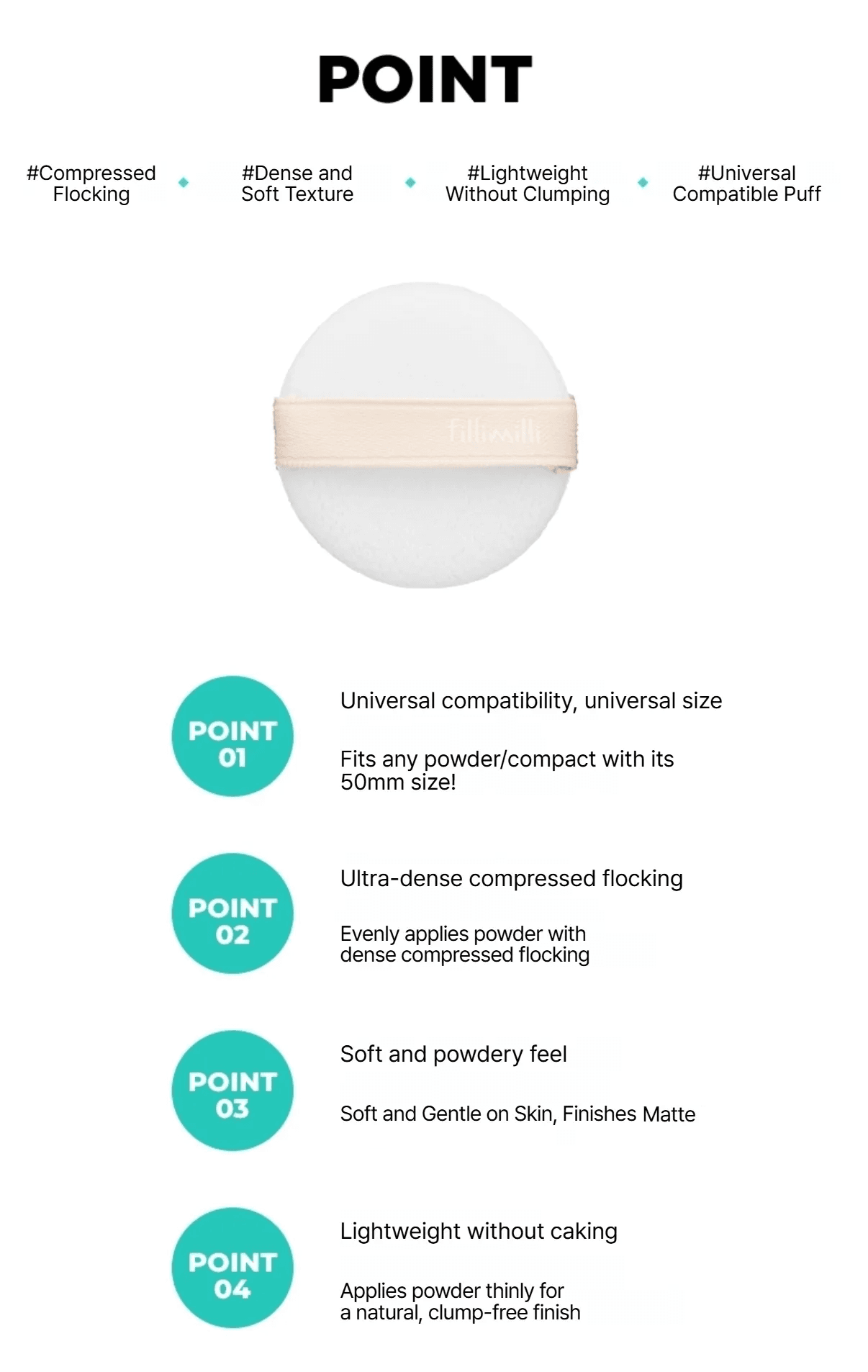 Fillimilli Powder Tok Tok Puff (5ea) detail 2