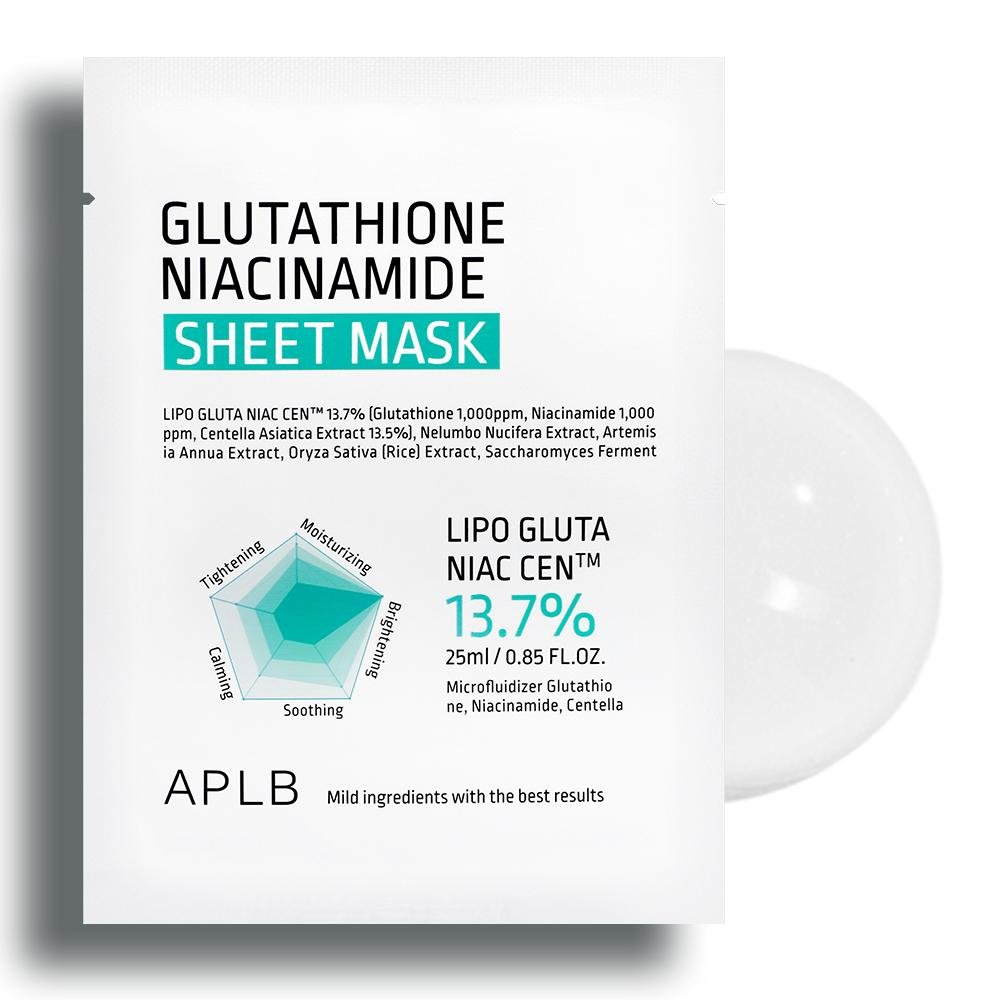 APLB Glutathione Niacinamide Sheet Mask 0.85 fl. oz.(25ml) x 10ea detail 1