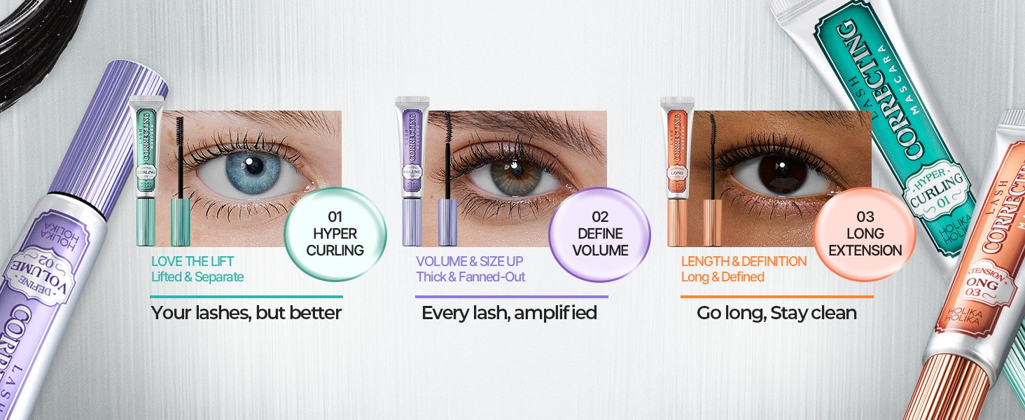 [3types] Holika Holika Lash Correcting Mascara 0.30 fl. oz.(9ml) detail 3