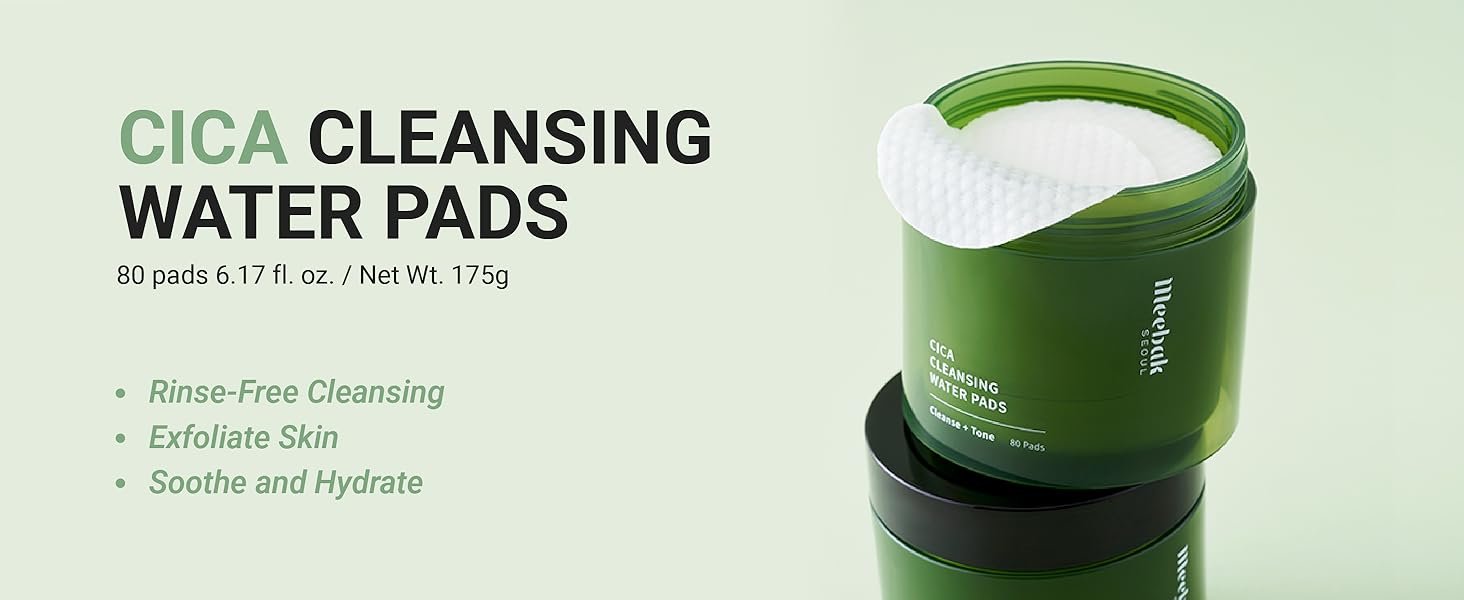 Meebak Cica Cleansing Water pads 6.17 oz.(175g) detail 4