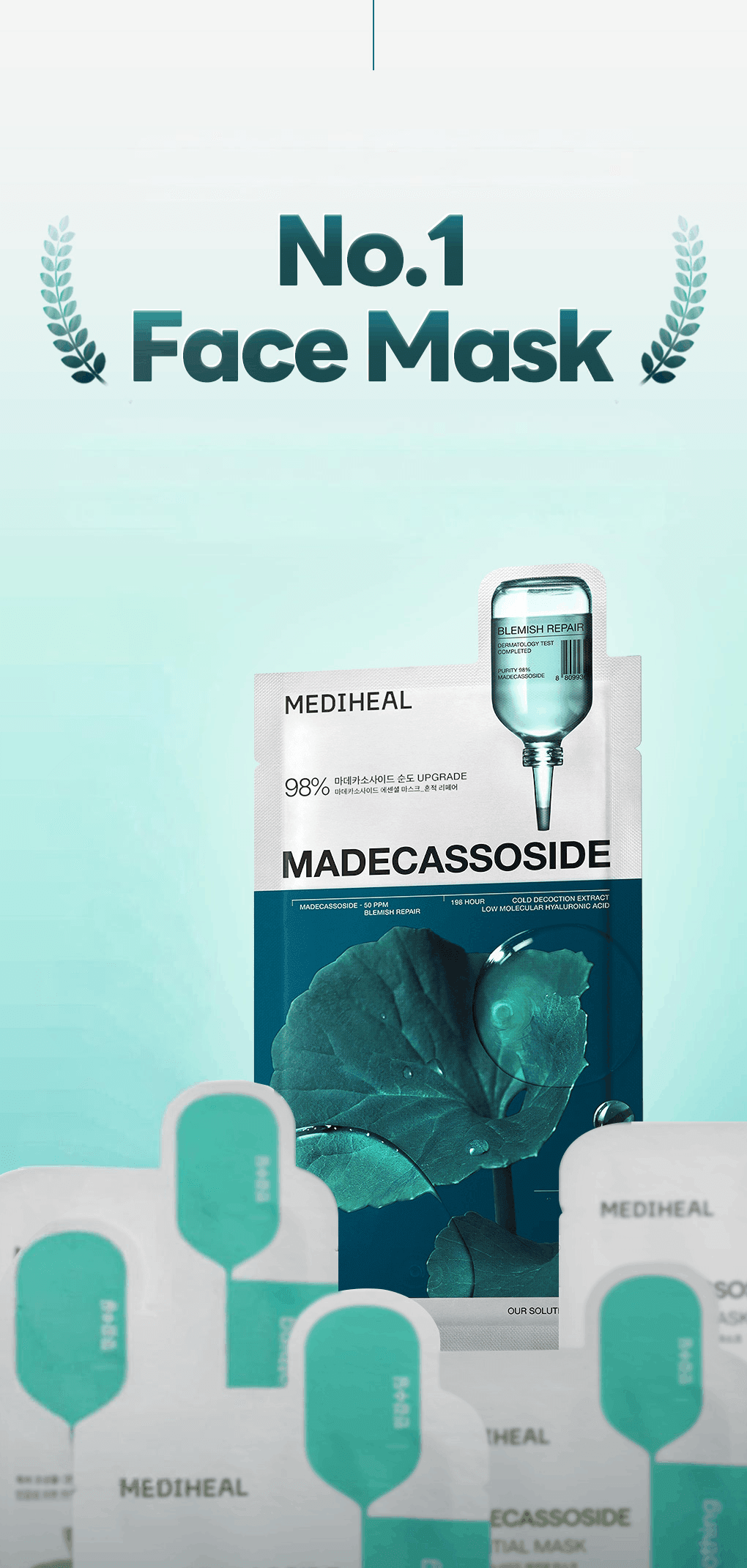 MEDIHEAL Madecassoside Essential Mask Blemish Repair 0.81 fl. oz.(24ml) x 4ea detail 2