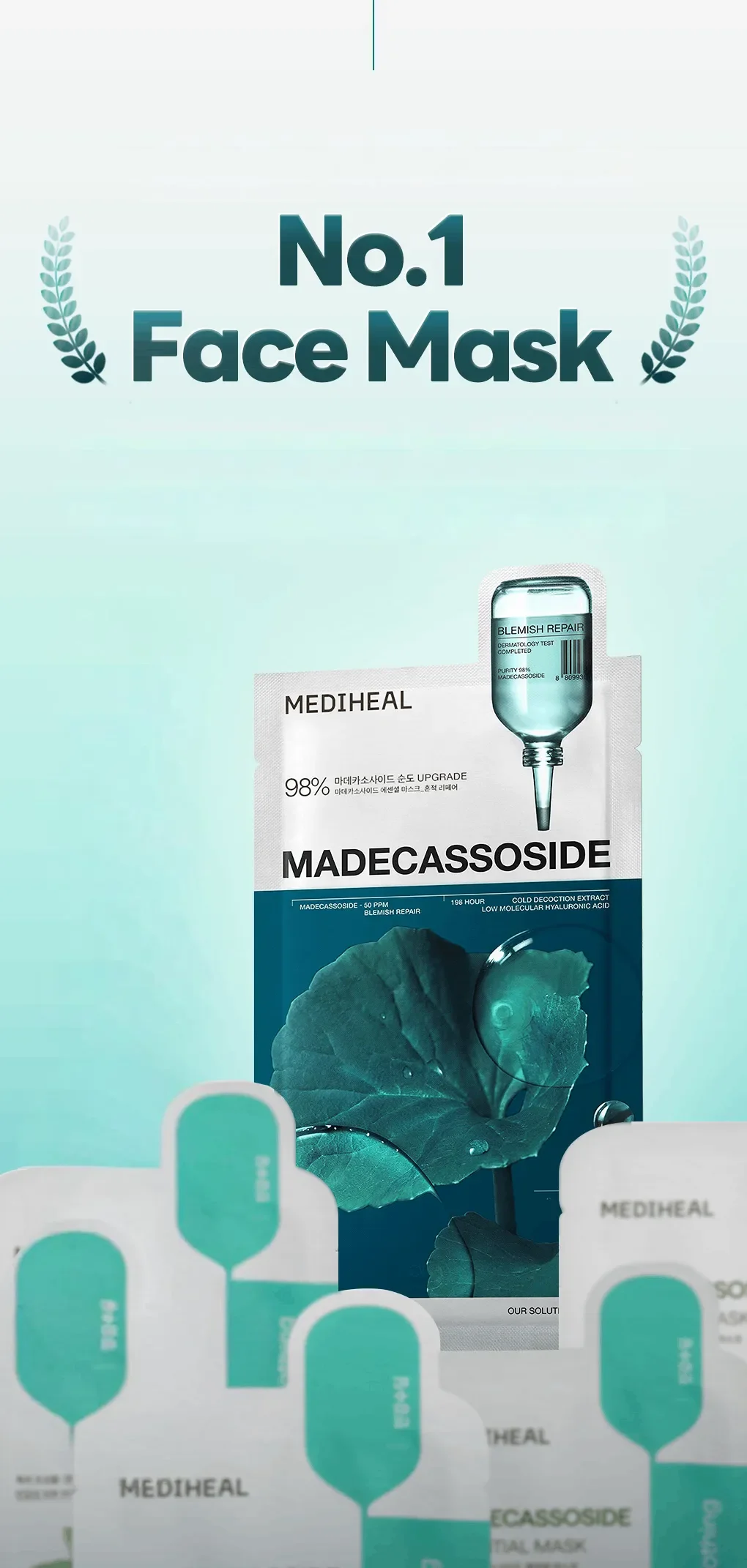 MEDIHEAL Madecassoside Essential Mask Blemish Repair 0.81 fl. oz.(24ml) x 4ea detail 2